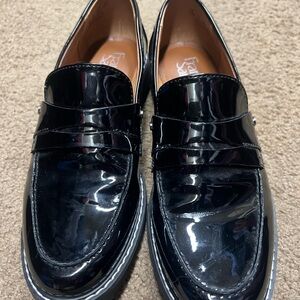 Franco Sarto Black Patent Loafers